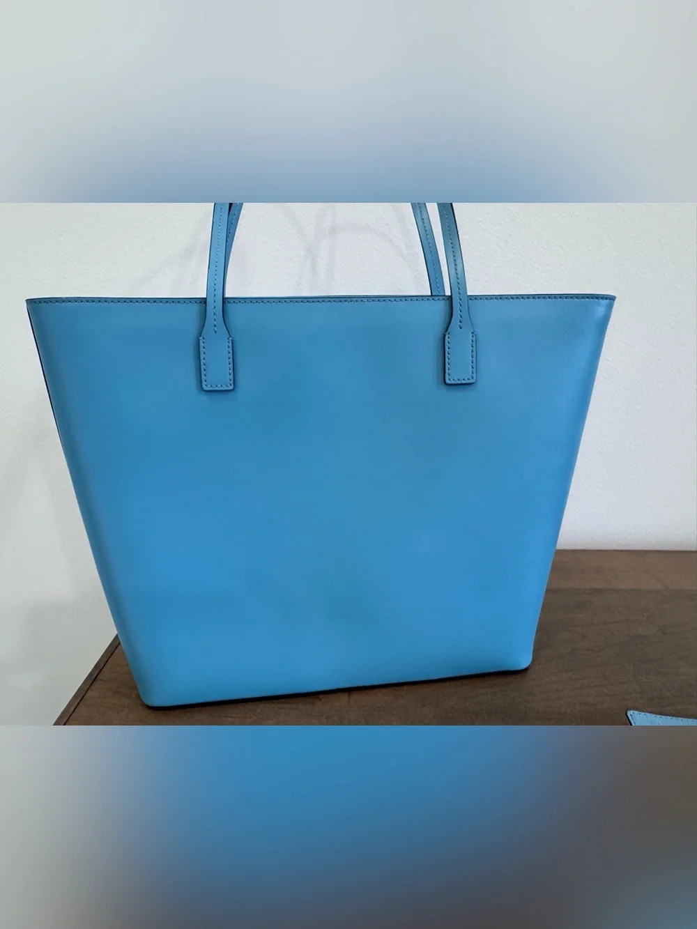 kate spade Sky Blue Leather Tote with Matching Wallet